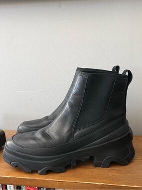 Sorel Black Chunky Lace-Up Platform Chelsea Boots